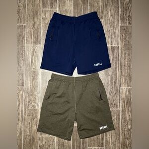 Lot Of 2 Nobull Gym Shorts Linerless Performance Stretch Size Large Blue Green